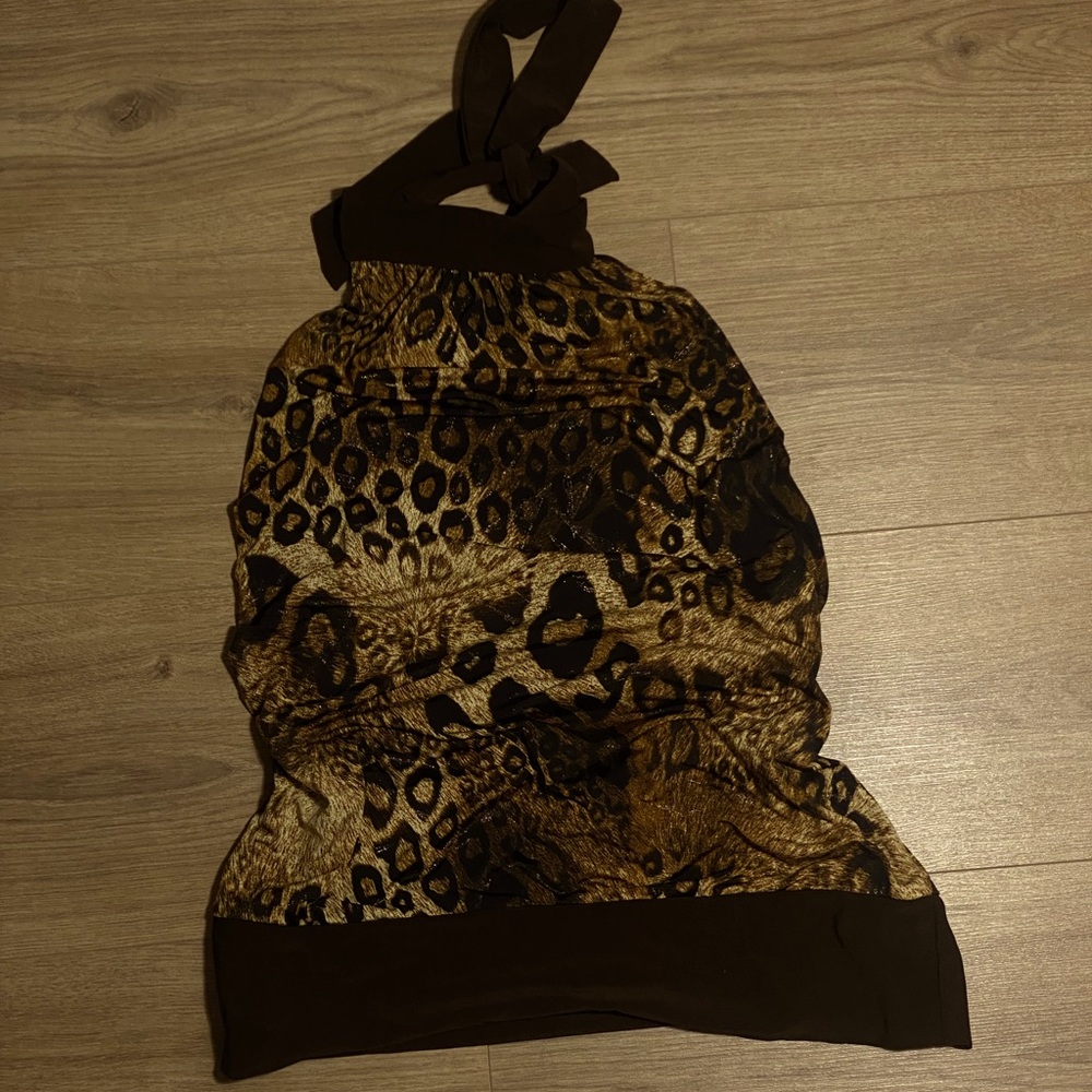Brown & black halter dress/top